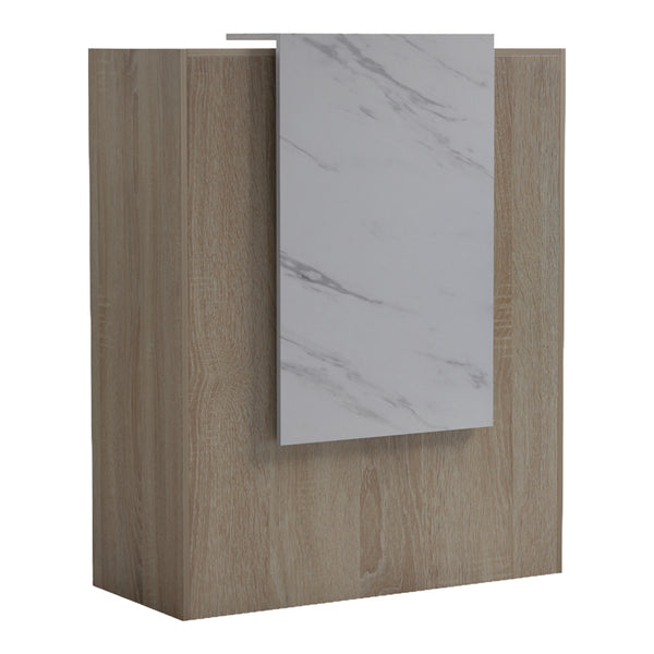 Reception birou Zowel cu LED sonoma-alb marble look, Sonoma - White Marble, 90x40x110 cm