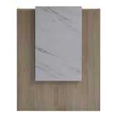 Reception birou Zowel cu LED sonoma-alb marble look 90x40x110cm, Sonoma-White Marble, variantă Sonoma-White Marble