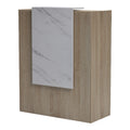 Reception birou Zowel cu LED sonoma-alb marble look, Sonoma - White Marble, 90x40x110 cm, perspectiva suplimentara