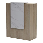 Reception birou Zowel cu LED sonoma-alb marble look, Sonoma - White Marble, 90x40x110 cm, perspectiva suplimentara