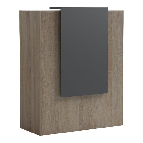 Reception birou Zowel cu LED alb - sonoma, Sonoma - Alb, 90x40x110 cm