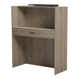 Reception birou Zowel cu LED alb - sonoma, Sonoma - Alb, 90x40x110 cm - Sonoma-Gri inchis