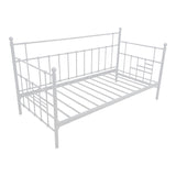 Routha canapea extensibilă, negru metal, 90x190 cm - Alb