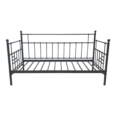 Routha canapea extensibilă, negru metal, 90x190 cm