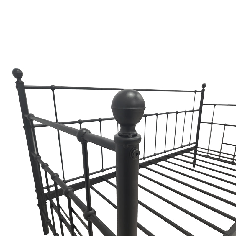 Routha canapea extensibilă, negru metal, 90x190 cm - Negru