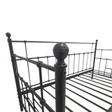 Routha canapea extensibilă, negru metal, 90x190 cm - Negru