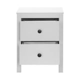 Noptiera Adore Rustic, 2 sertare, Alb, 46 x 61 x 39 cm