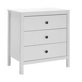 Comoda Adore Rustic, 3 sertare, Alb, 73 x 81 x 47 cm