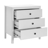 Comoda Adore Rustic, 3 sertare, Alb, 73 x 81 x 47 cm