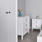 Comoda Adore Rustic, 3 sertare, Alb, 73 x 81 x 47 cm