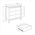 Comoda Adore Rustic, 3 sertare, Alb, 73x81x47 cm, foto produs 8