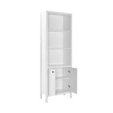 Biblioteca Adore Rustic cu 5 rafturi si usi, Alb, 66 x 196 x 32 cm