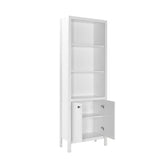 Biblioteca Adore Rustic cu 5 rafturi si usi, Alb, 66x196x32 cm, foto produs