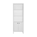 Biblioteca Adore Rustic cu 5 rafturi si usi, Alb, 66x196x32 cm, foto produs 6