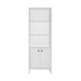 Biblioteca Adore Rustic cu 5 rafturi si usi, Alb, 66 x 196 x 32 cm