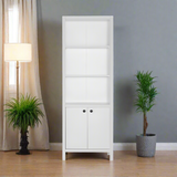 Biblioteca Adore Rustic cu 5 rafturi si usi, Alb, 66 x 196 x 32 cm