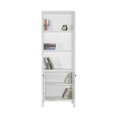 Biblioteca Adore Rustic cu 5 rafturi si usi, Alb, 66x196x32 cm, foto produs 10