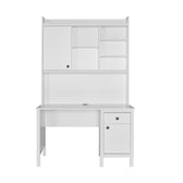 Birou Adore Rustic cu biblioteca, Alb, 120x193x60 cm, perspectiva suplimentara