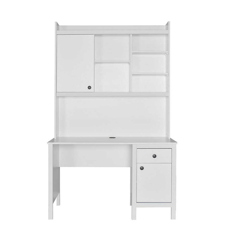 Birou Adore Rustic cu biblioteca, Alb, 120x193x60 cm, perspectiva suplimentara