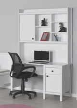 Birou Adore Rustic cu biblioteca, Alb, 120 x 193 x 60 cm