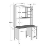 Birou Adore Rustic cu biblioteca, Alb, 120x193x60 cm, foto produs 7