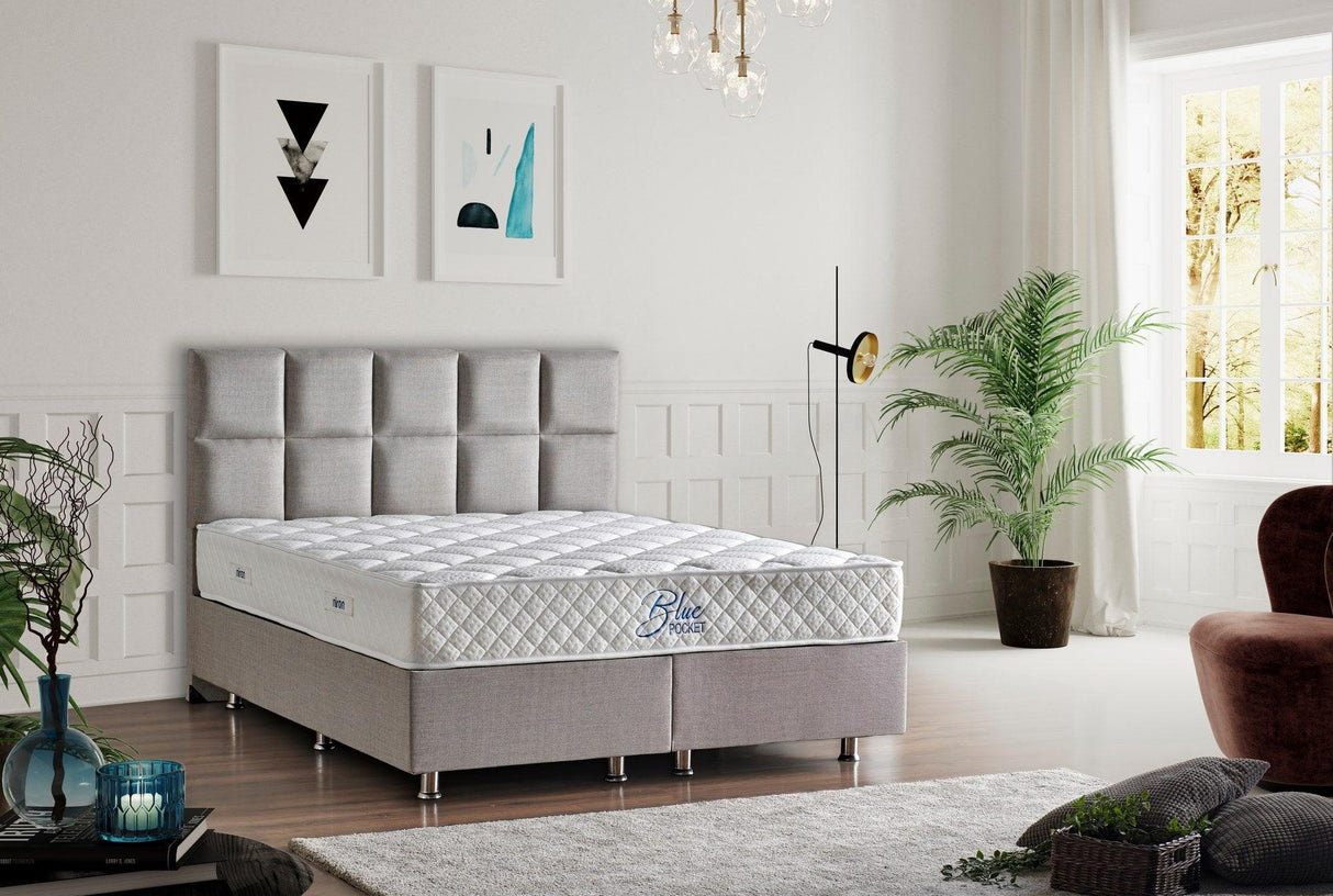 Saltea Blue Pocket RollPack, Alb, 140x26x190 cm