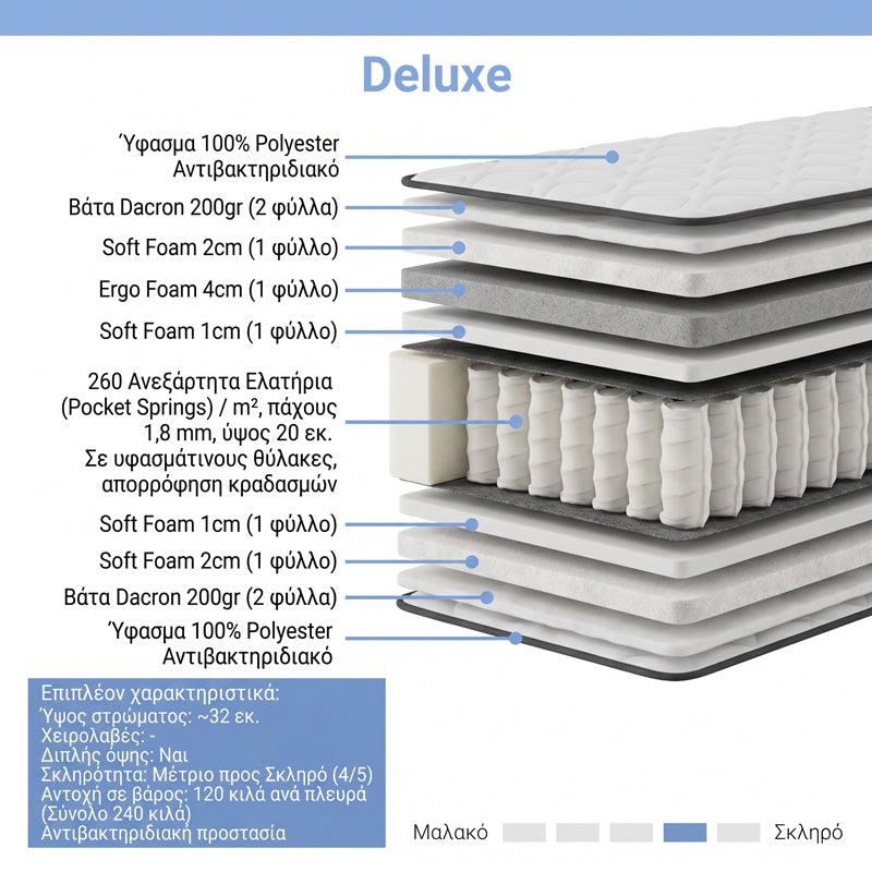 Saltea Deluxe, Stofa, 150x200 cm