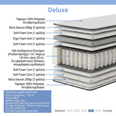 Saltea Deluxe, Stofa, 150x200 cm