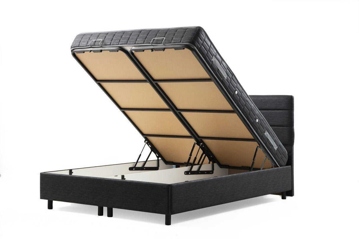 Saltea dublă, bază și tăblie Motya Set, Gri, 160x114x200 cm