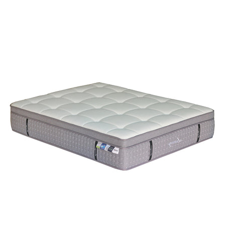 Saltea Luxury 5 zone arcuri buzunar+gel spuma cu memorie+latex 34-36cm, Alb, 150x200 cm