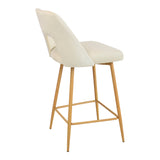 Scaun de bar Murde, catifea si metal, 47x52x96 cm - Bej