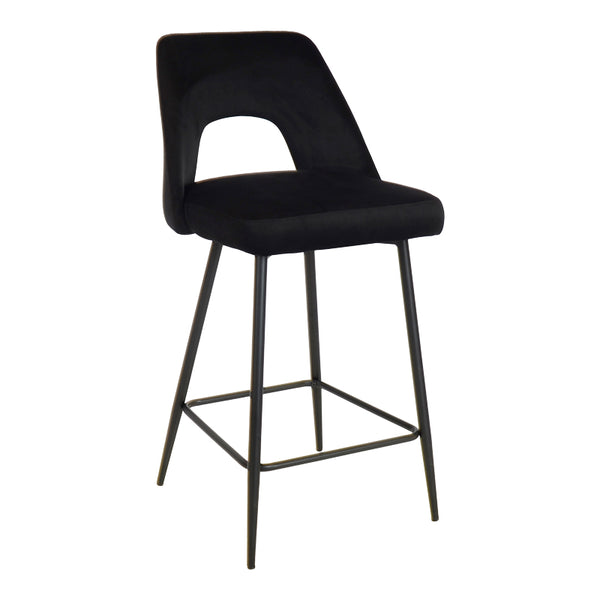 Scaun de bar Murde, catifea si metal, 47x52x96 cm