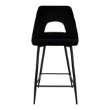 Scaun de bar Murde, catifea si metal, 47x52x96 cm - Negru