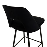 Scaun de bar Murde, catifea si metal, 47x52x96 cm - Negru
