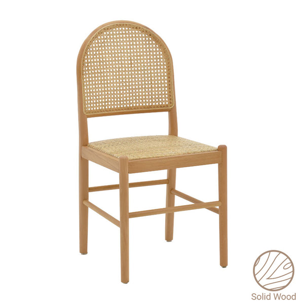 Scaun Alessia lemn Natural de fag- ratan, Natural, 43x40x89 cm