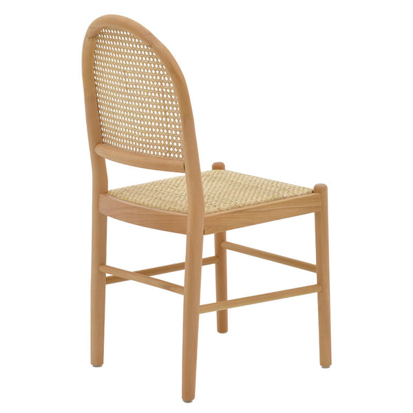 Scaun Alessia lemn Natural de fag- ratan, Natural, 43x40x89 cm