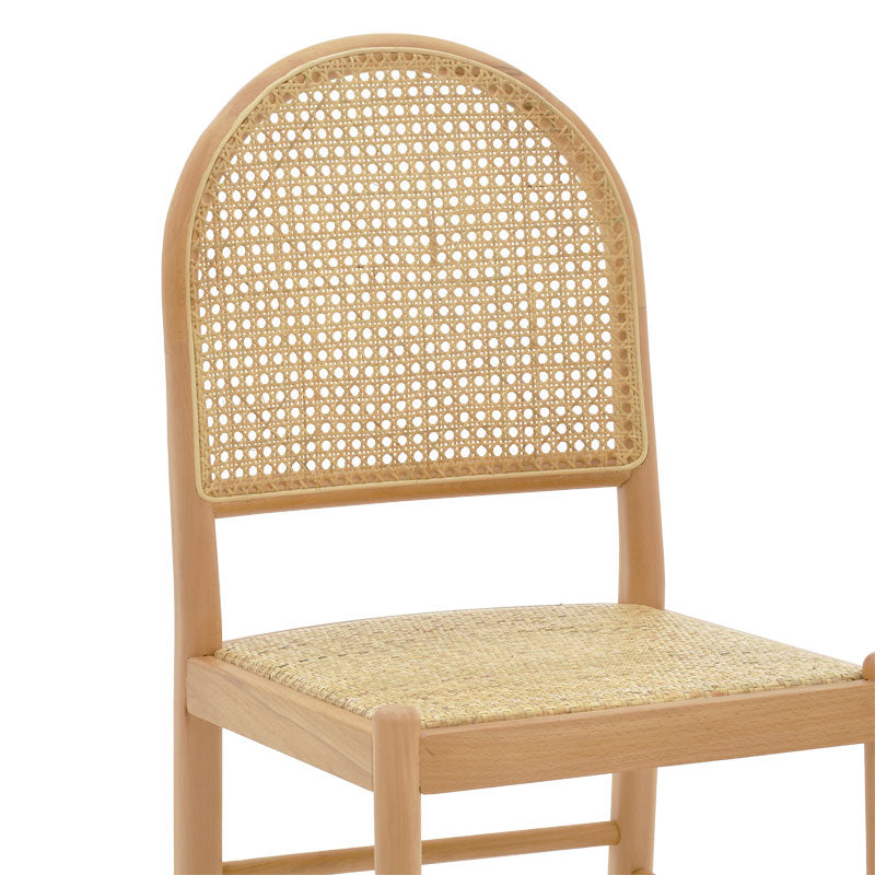 Scaun Alessia lemn Natural de fag- ratan, Natural, 43x40x89 cm