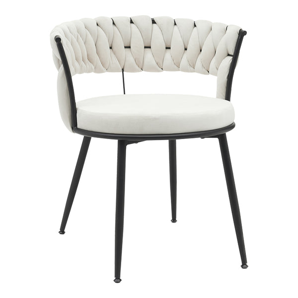 Scaun Alkia din catifea, bej, 60x57x68 cm