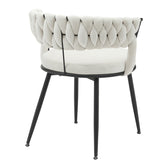 Scaun Alkia din catifea, bej, 60x57x68 cm, imagine suplimentara