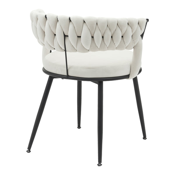 Scaun Alkia din catifea, bej, 60x57x68 cm