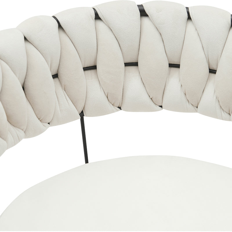 Scaun Alkia din catifea, bej, 60x57x68 cm