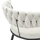 Scaun Alkia din catifea, bej, 60x57x68 cm