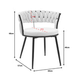 Scaun Alkia din catifea, bej, 60x57x68 cm