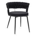 Scaun Alkia din catifea neagra 60x57x68 cm