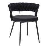 Scaun Alkia din catifea neagra 60x57x68 cm