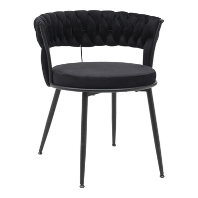 Scaun Alkia din catifea neagra 60x57x68 cm