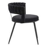 Scaun Alkia din catifea, neagra, 60x57x68 cm