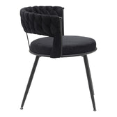 Scaun Alkia din catifea, neagra, 60x57x68 cm, detaliu produs
