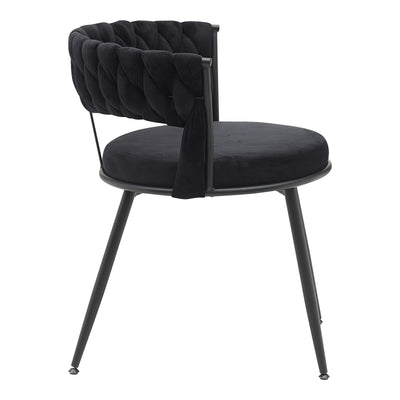 Scaun Alkia din catifea, neagra, 60x57x68 cm, detaliu produs