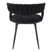 Scaun Alkia din catifea, neagra, 60x57x68 cm, foto produs